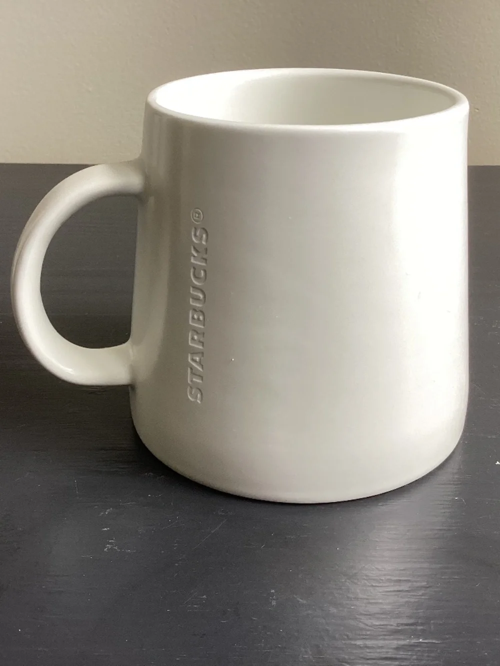 Starbucks Coffee Mug 16oz Embossed “Starbucks” Ceramic Porcelain